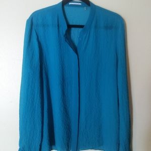 Tahari sheer long sleeve shirt w/cami